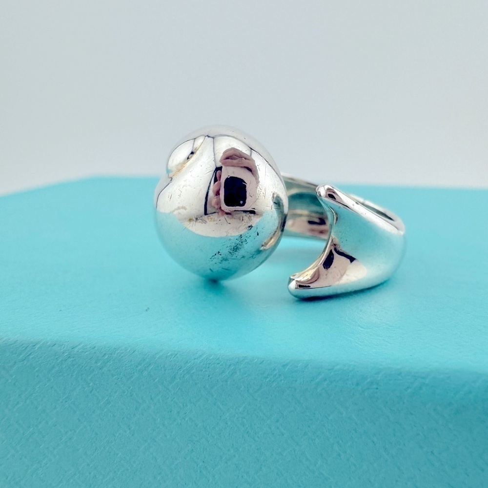 Vtg. Tiffany & Co. Snail Cocktail Ring Elsa Peretti Sterling Silver